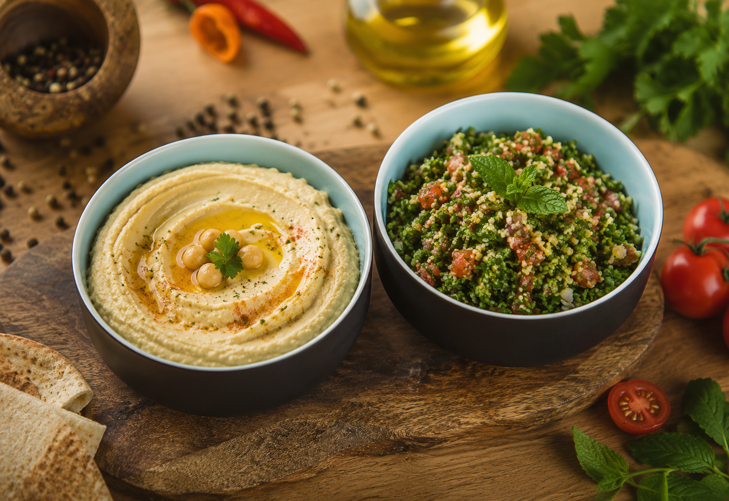Hummus & tabouleh - duo oriental