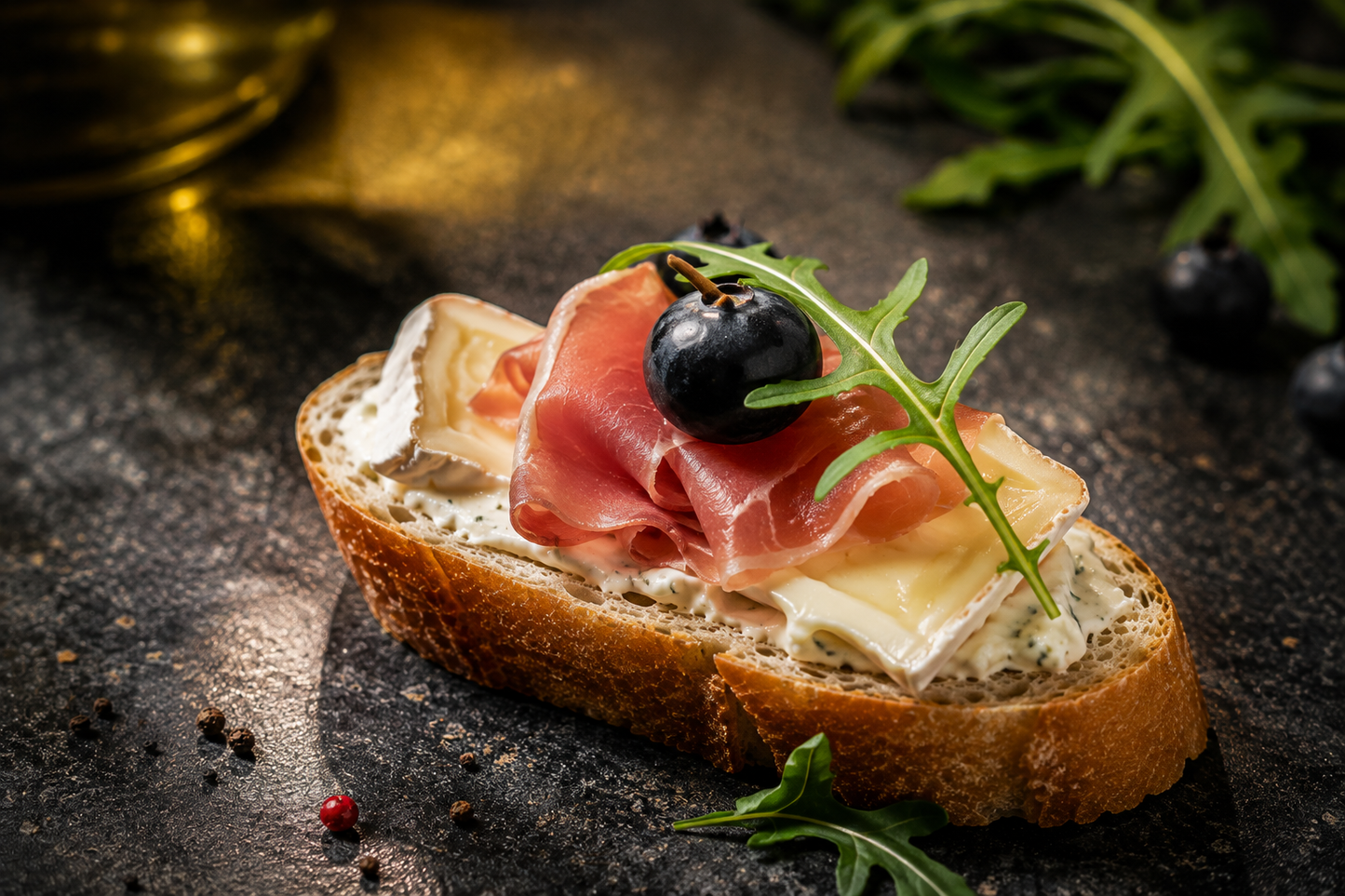 Crostini prosciutto & brie