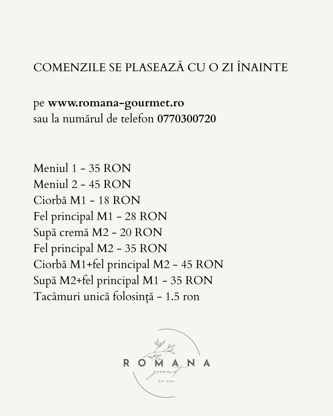 Meniul zilei