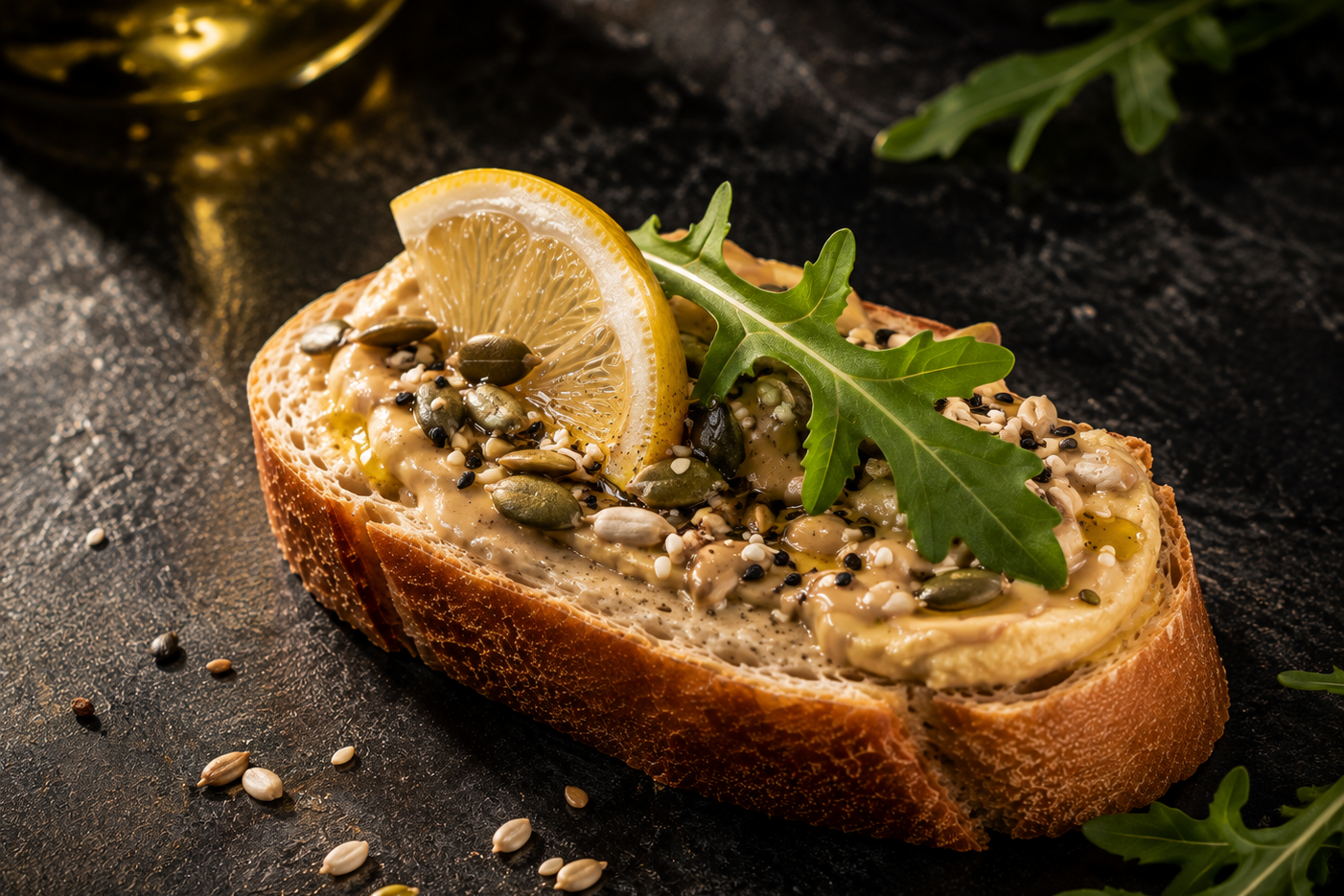 Crostini hummus & tahini
