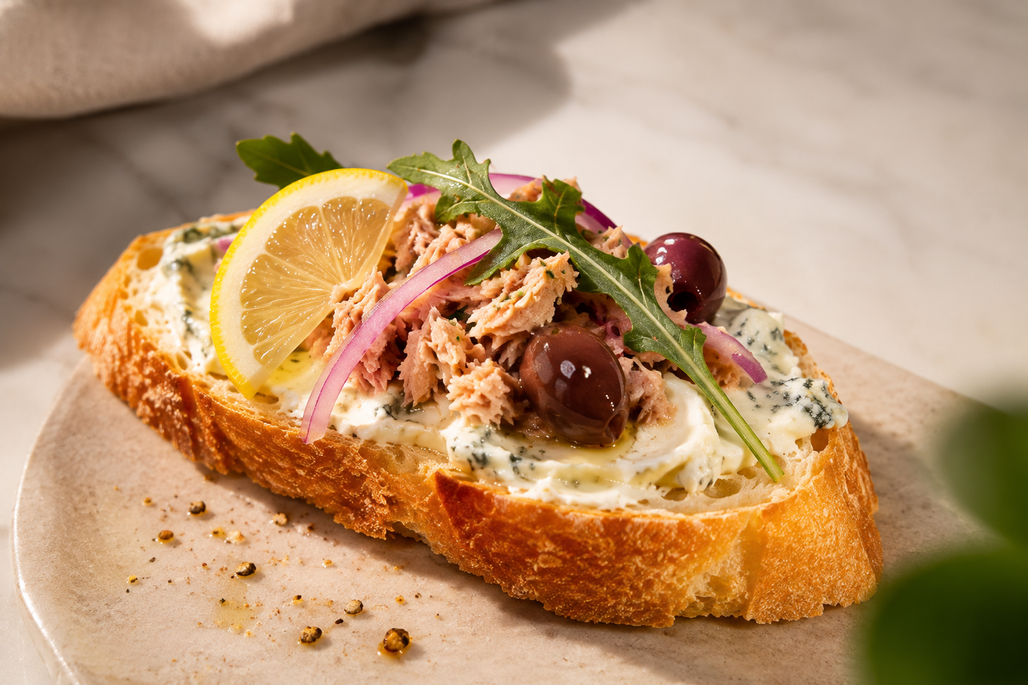 Crostini ton & gorgonzola